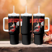 Santa Basketball Christmas Tumbler With Handle He Is Rizzin - Wonder Print Shop