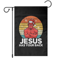 Funny Satan Christmas Garden Flag Jesus Has Your Back - Wonder Print Shop