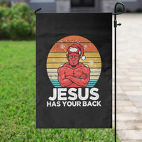 Funny Satan Christmas Garden Flag Jesus Has Your Back - Wonder Print Shop