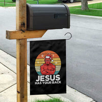 Funny Satan Christmas Garden Flag Jesus Has Your Back - Wonder Print Shop