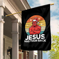 Funny Satan Christmas Garden Flag Jesus Has Your Back - Wonder Print Shop