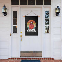 Funny Satan Christmas Garden Flag Jesus Has Your Back - Wonder Print Shop