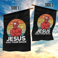 Funny Satan Christmas Garden Flag Jesus Has Your Back - Wonder Print Shop
