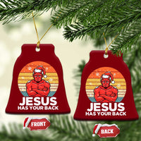 Funny Satan Xmas Ceramic Ornament Jesus Has Your Back - Wonder Print Shop