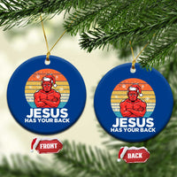 Funny Satan Xmas Ceramic Ornament Jesus Has Your Back - Wonder Print Shop