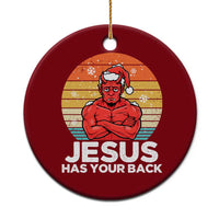 Funny Satan Xmas Ceramic Ornament Jesus Has Your Back - Wonder Print Shop