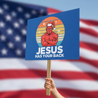 Funny Satan Christmas Protest Sign Jesus Has Your Back - Wonder Print Shop
