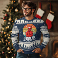 Funny Satan Xmas Ugly Christmas Sweater Jesus Has Your Back - Wonder Print Shop