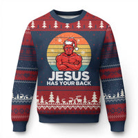 Funny Satan Xmas Ugly Christmas Sweater Jesus Has Your Back - Wonder Print Shop