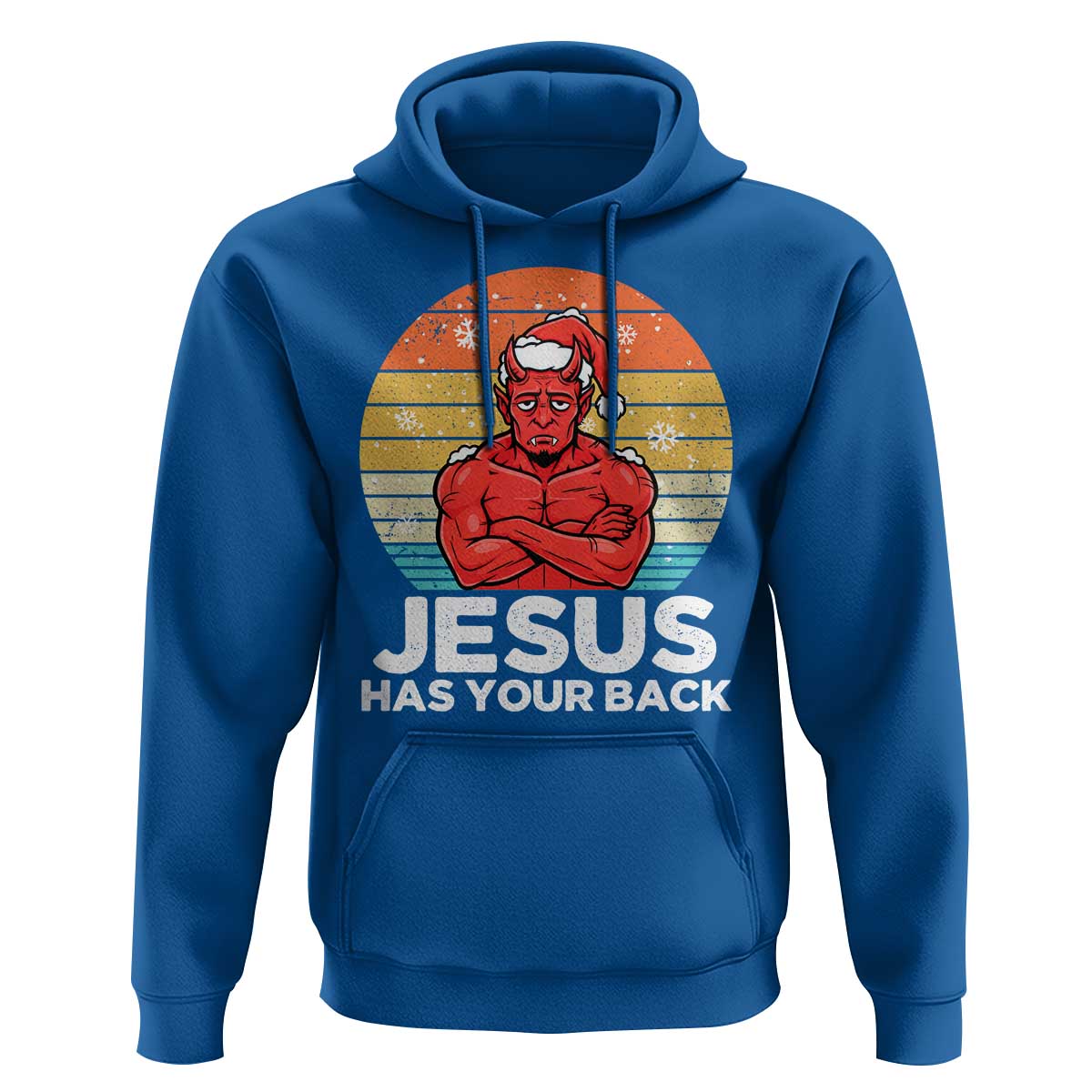 Funny Satan Christmas Hoodie Jesus Has Your Back - Wonder Print Shop