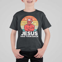 Funny Satan Christmas T Shirt For Kid Jesus Has Your Back - Wonder Print Shop