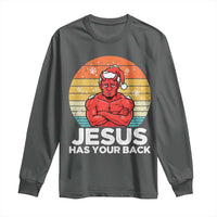 Funny Satan Christmas Long Sleeve Shirt Jesus Has Your Back - Wonder Print Shop