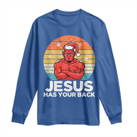 Funny Satan Christmas Long Sleeve Shirt Jesus Has Your Back - Wonder Print Shop