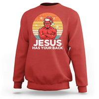 Funny Satan Christmas Sweatshirt Jesus Has Your Back - Wonder Print Shop