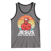 Funny Satan Christmas Tank Top Jesus Has Your Back - Wonder Print Shop