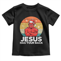 Funny Satan Christmas Toddler T Shirt Jesus Has Your Back - Wonder Print Shop