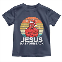 Funny Satan Christmas Toddler T Shirt Jesus Has Your Back - Wonder Print Shop