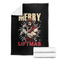 Jesus Gym Christmas Throw Blanket Merry Liftmas Xmas - Wonder Print Shop