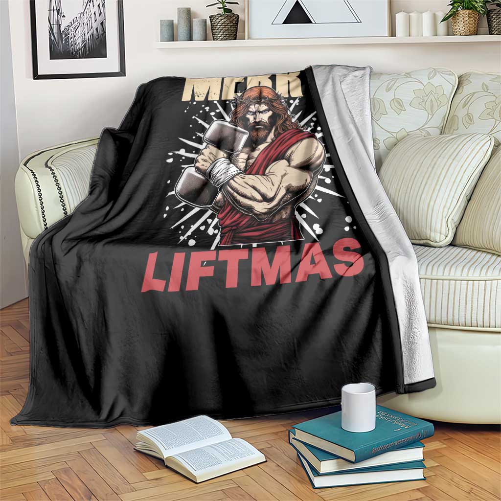 Jesus Gym Christmas Throw Blanket Merry Liftmas Xmas - Wonder Print Shop