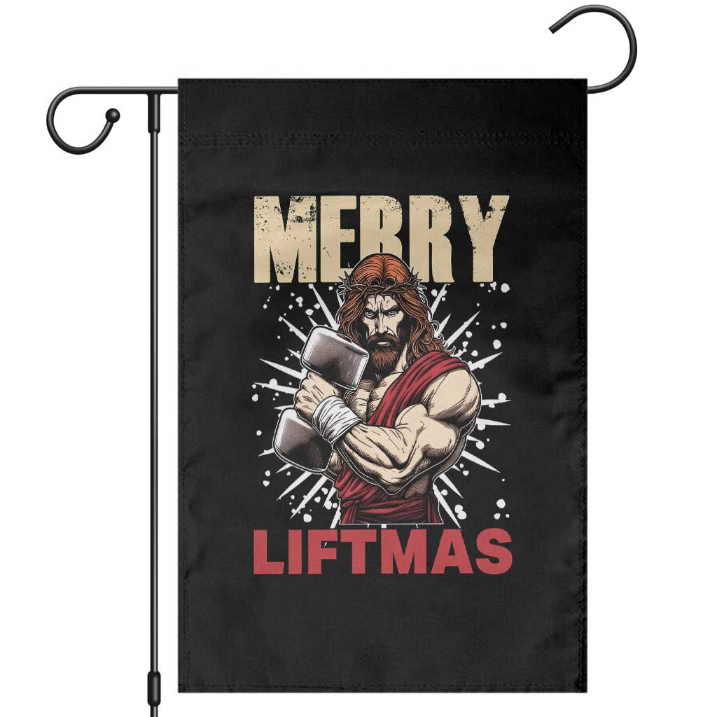 Jesus Gym Christmas Garden Flag Merry Liftmas Xmas - Wonder Print Shop