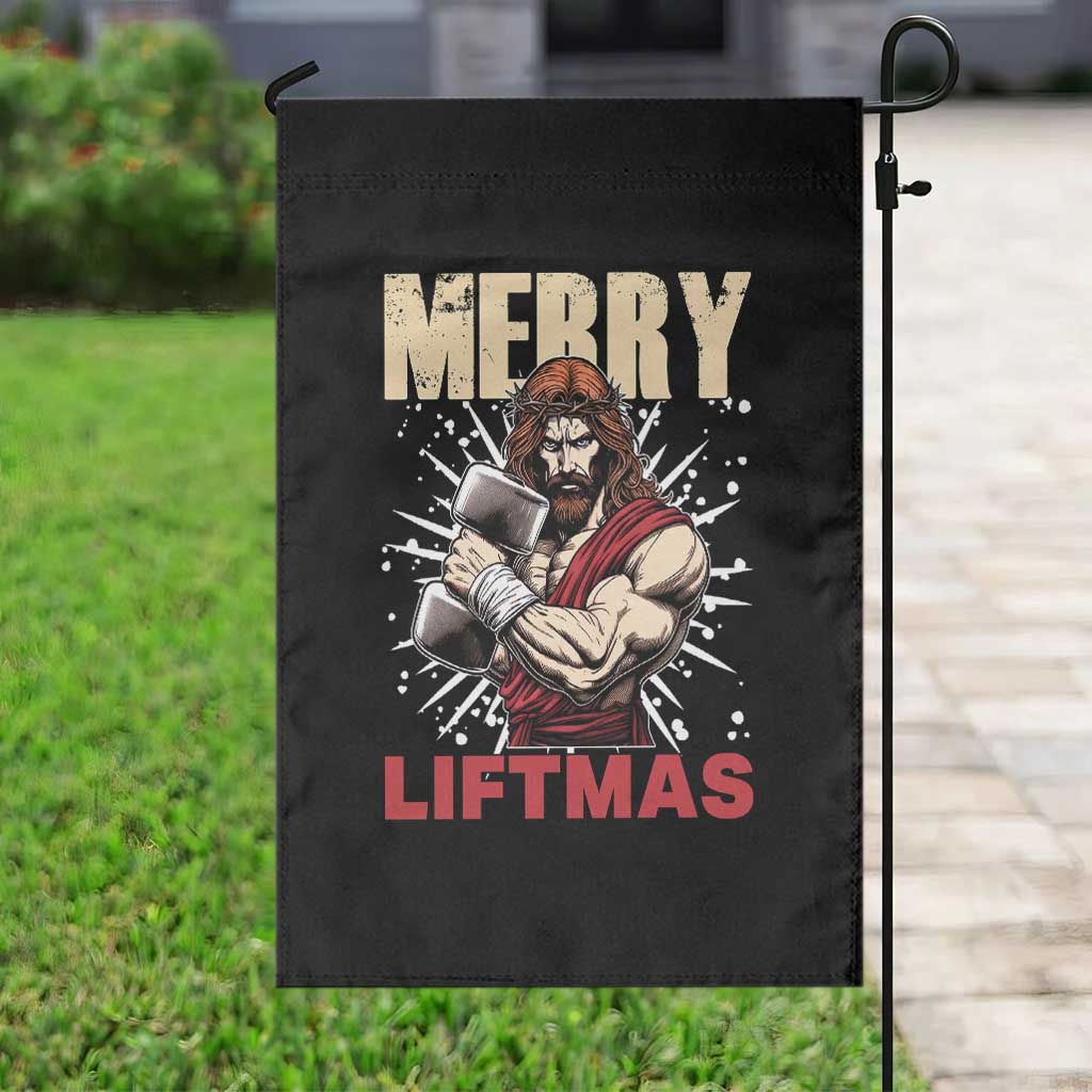 Jesus Gym Christmas Garden Flag Merry Liftmas Xmas - Wonder Print Shop