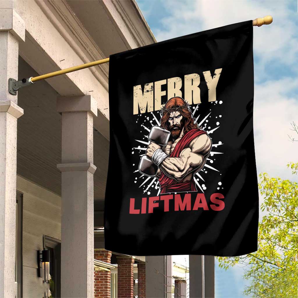 Jesus Gym Christmas Garden Flag Merry Liftmas Xmas - Wonder Print Shop
