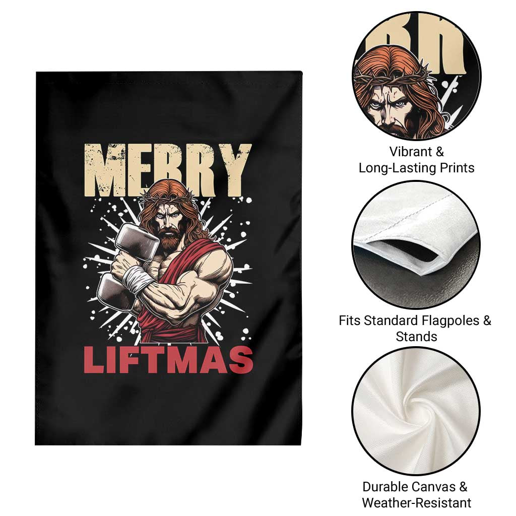 Jesus Gym Christmas Garden Flag Merry Liftmas Xmas - Wonder Print Shop