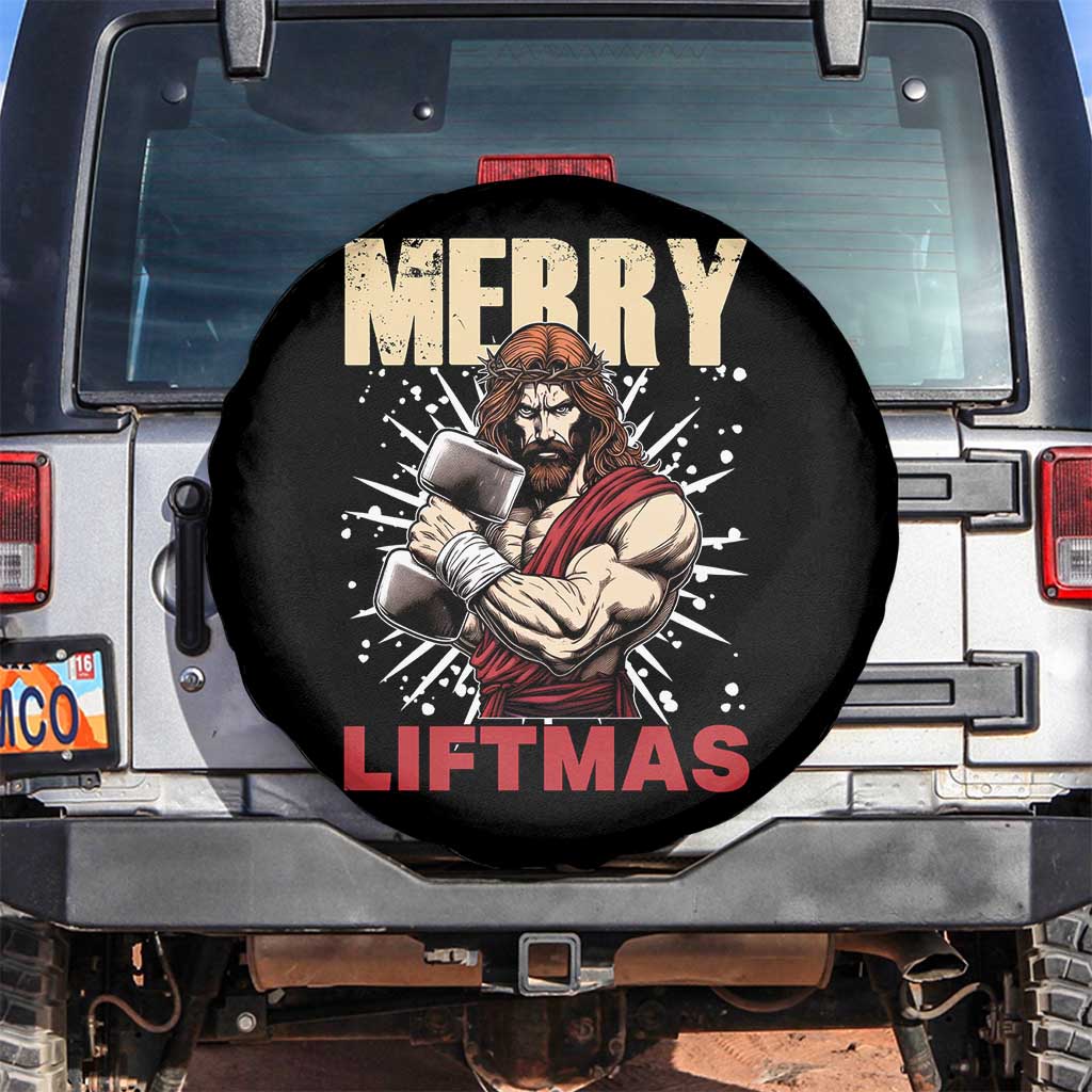 Jesus Gym Christmas Spare Tire Cover Merry Liftmas Xmas - Wonder Print Shop