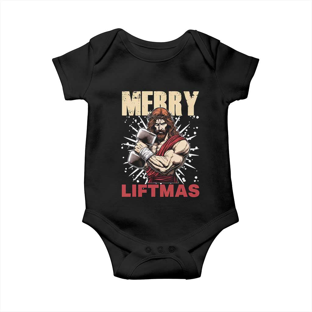Jesus Gym Christmas Baby Onesie Merry Liftmas Xmas - Wonder Print Shop