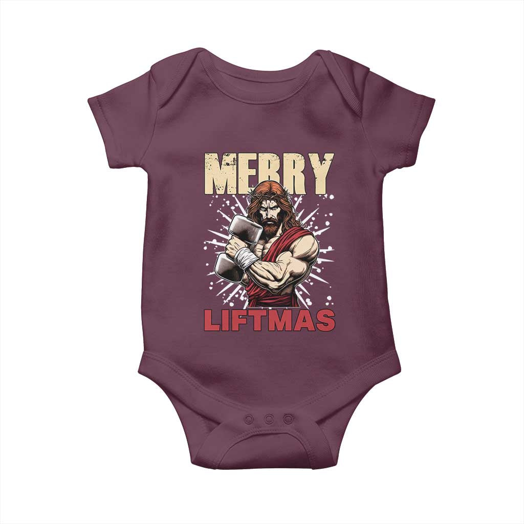 Jesus Gym Christmas Baby Onesie Merry Liftmas Xmas - Wonder Print Shop