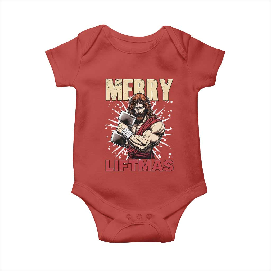 Jesus Gym Christmas Baby Onesie Merry Liftmas Xmas - Wonder Print Shop