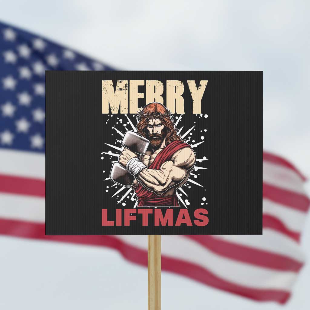 Jesus Gym Christmas Protest Sign Merry Liftmas Xmas - Wonder Print Shop