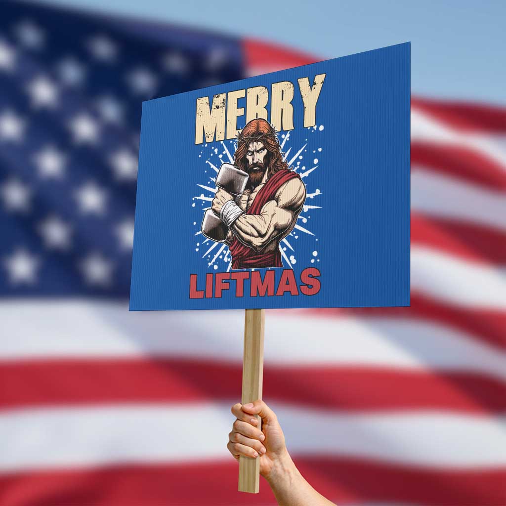 Jesus Gym Christmas Protest Sign Merry Liftmas Xmas - Wonder Print Shop