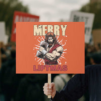 Jesus Gym Christmas Protest Sign Merry Liftmas Xmas - Wonder Print Shop