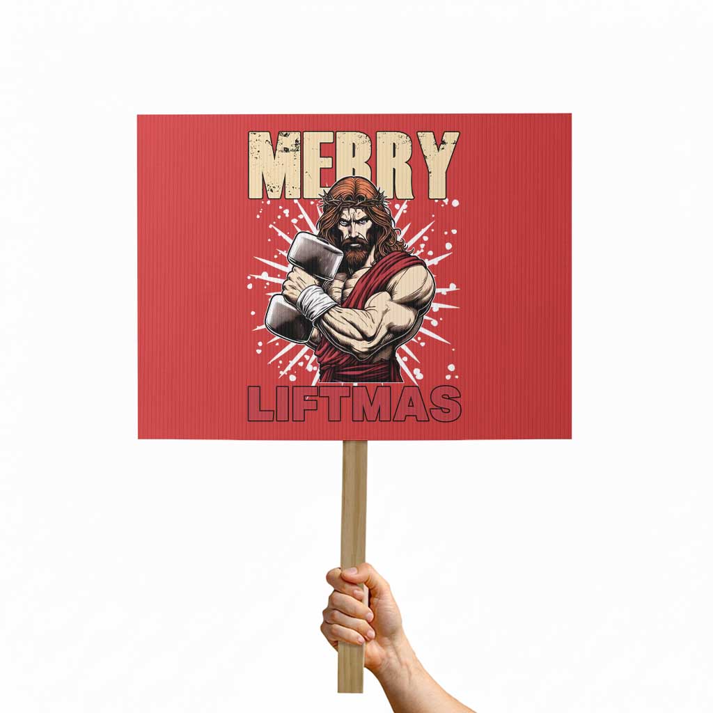 Jesus Gym Christmas Protest Sign Merry Liftmas Xmas - Wonder Print Shop