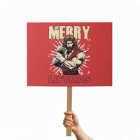 Jesus Gym Christmas Protest Sign Merry Liftmas Xmas - Wonder Print Shop