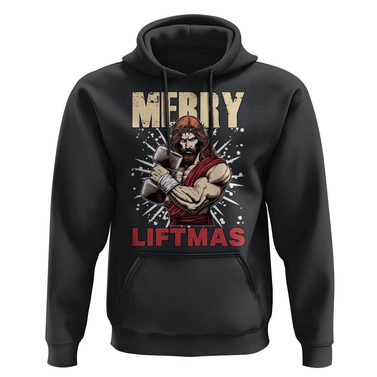 Jesus Gym Christmas Hoodie Merry Liftmas Xmas - Wonder Print Shop