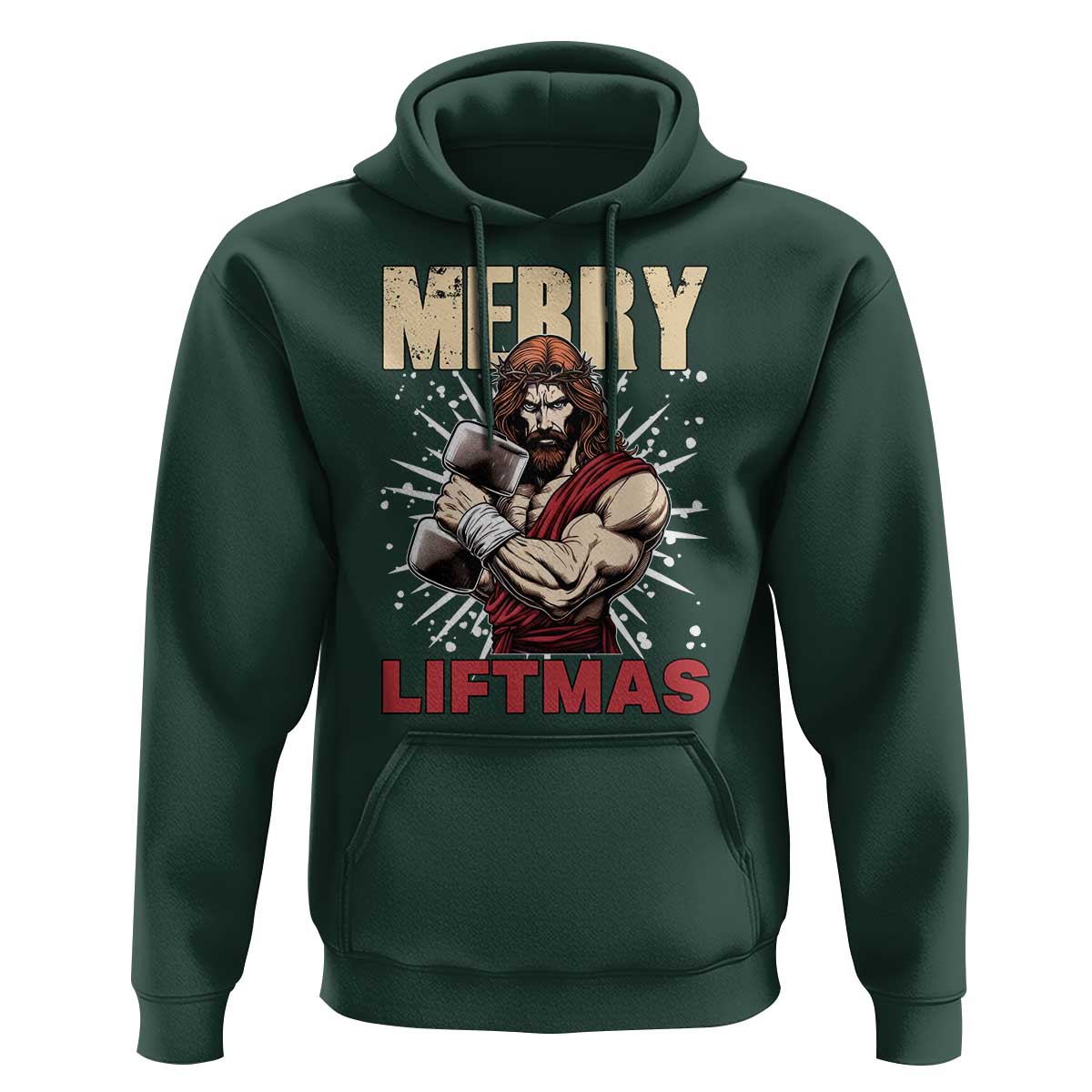 Jesus Gym Christmas Hoodie Merry Liftmas Xmas - Wonder Print Shop