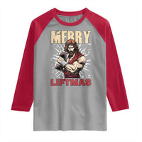 Jesus Gym Christmas Raglan Shirt Merry Liftmas Xmas - Wonder Print Shop