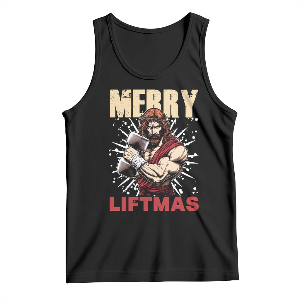Jesus Gym Christmas Tank Top Merry Liftmas Xmas - Wonder Print Shop