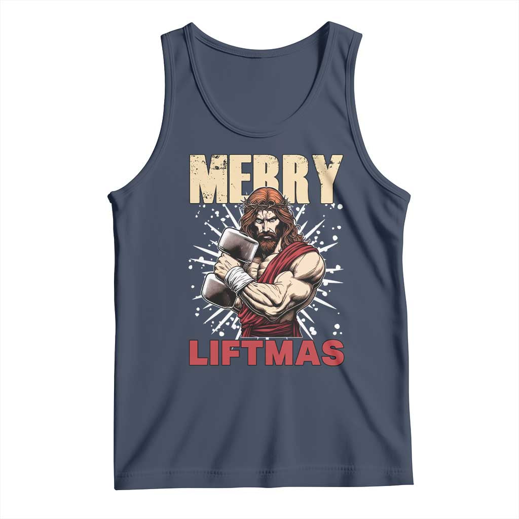 Jesus Gym Christmas Tank Top Merry Liftmas Xmas - Wonder Print Shop