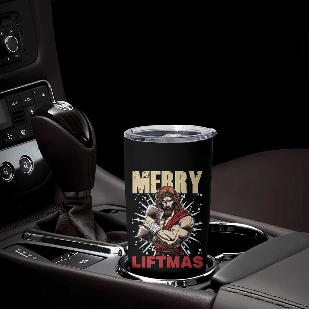 Jesus Gym Christmas Tumbler Cup Merry Liftmas Xmas - Wonder Print Shop