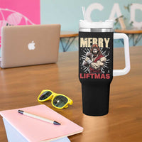 Jesus Gym Christmas Tumbler With Handle Merry Liftmas Xmas - Wonder Print Shop