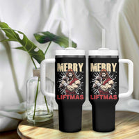 Jesus Gym Christmas Tumbler With Handle Merry Liftmas Xmas - Wonder Print Shop