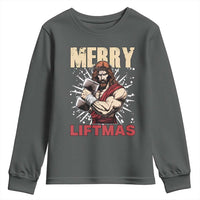 Jesus Gym Christmas Youth Sweatshirt Merry Liftmas Xmas - Wonder Print Shop