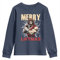 Jesus Gym Christmas Youth Sweatshirt Merry Liftmas Xmas - Wonder Print Shop