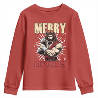 Jesus Gym Christmas Youth Sweatshirt Merry Liftmas Xmas - Wonder Print Shop