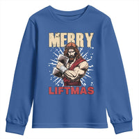 Jesus Gym Christmas Youth Sweatshirt Merry Liftmas Xmas - Wonder Print Shop