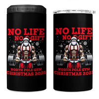 Santa Gym Christmas 4 in 1 Can Cooler Tumbler Lifting Swole Santa Ugly Xmas - Wonder Print Shop