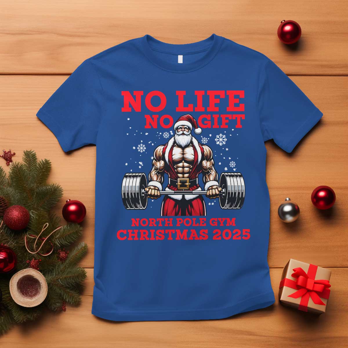 Santa Gym Christmas T Shirt Lifting Swole Santa Ugly Xmas - Wonder Print Shop